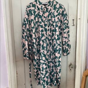 Eloquii Long Sleeve Dress with Mandarin Collar